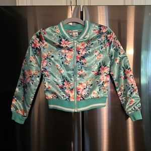 Girls Lightweight Floral Jacket